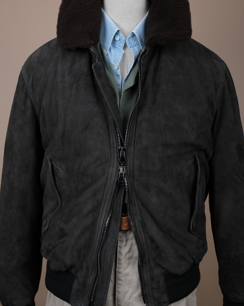 Liquirizia Goat Suede Flight Jacket