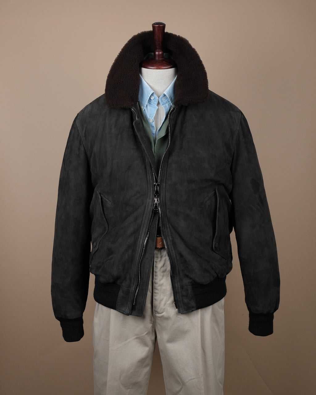Liquirizia Goat Suede Flight Jacket