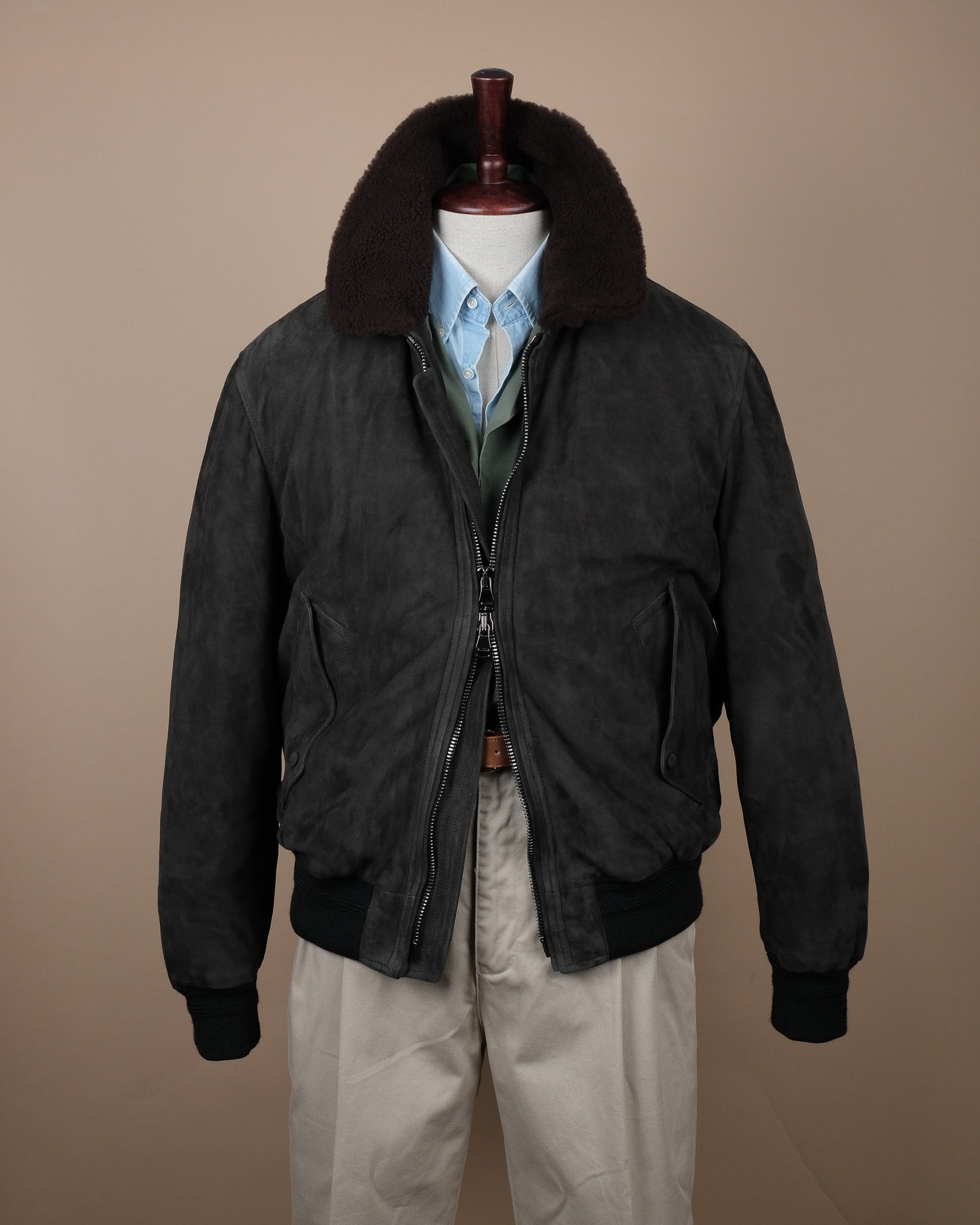Liquirizia Goat Suede Flight Jacket