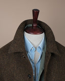 Tobacco/Moss Virgin Wool Tweed Flight Jacket