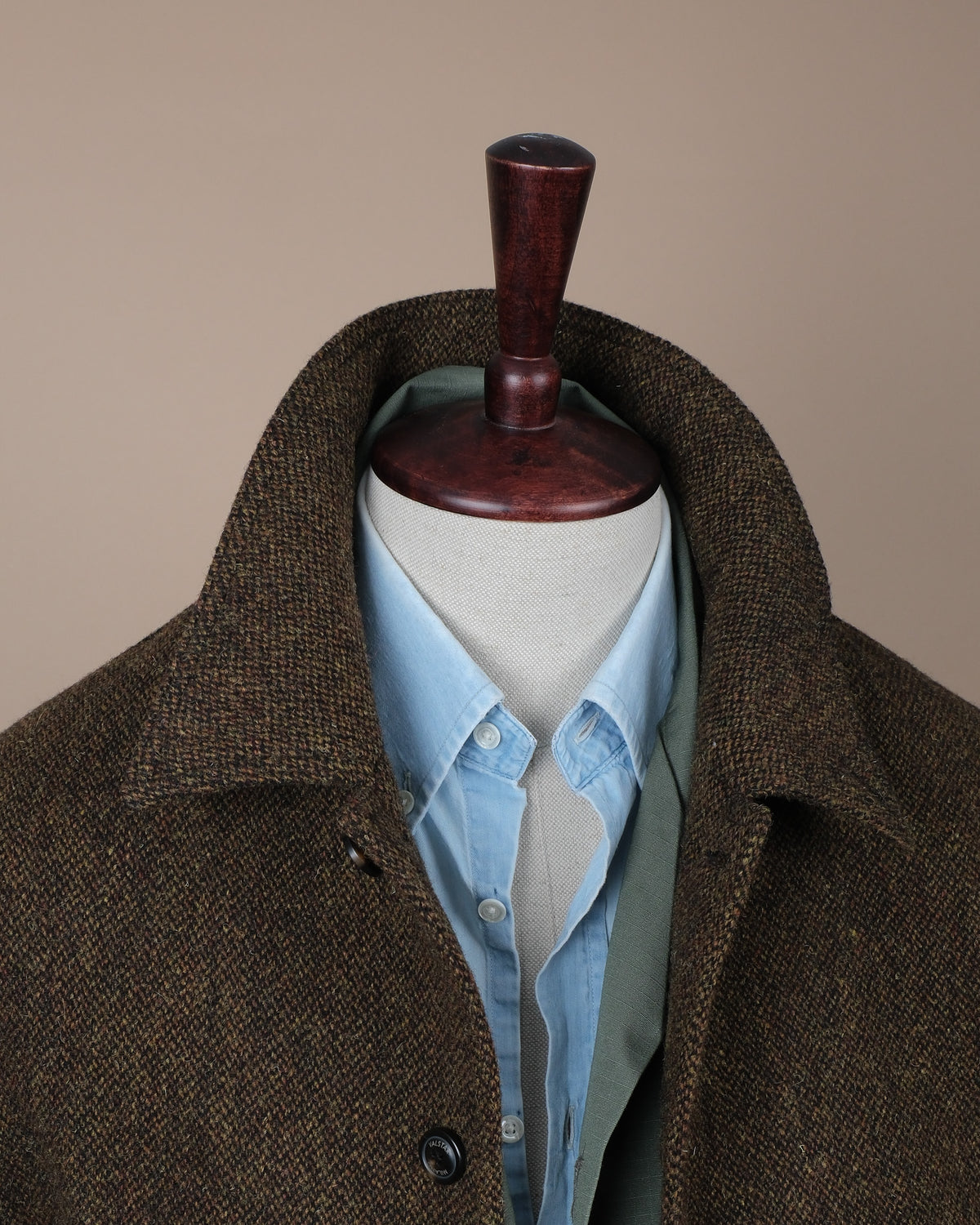 Tobacco/Moss Virgin Wool Tweed Flight Jacket