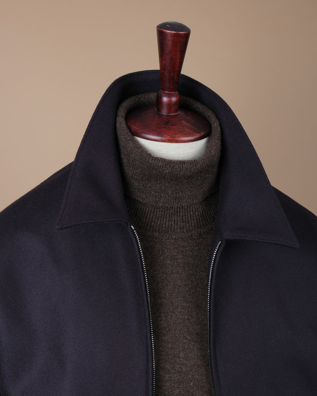 Navy Felt Wool/Nylon Blouson
