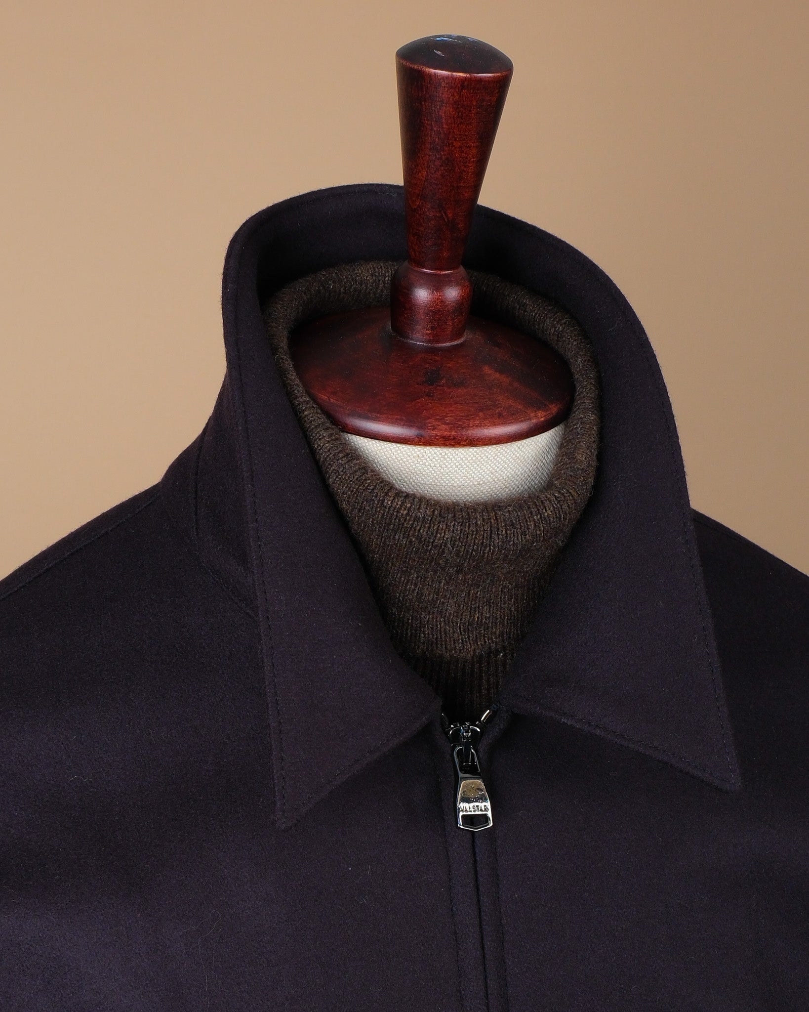 Navy Felt Wool/Nylon Blouson