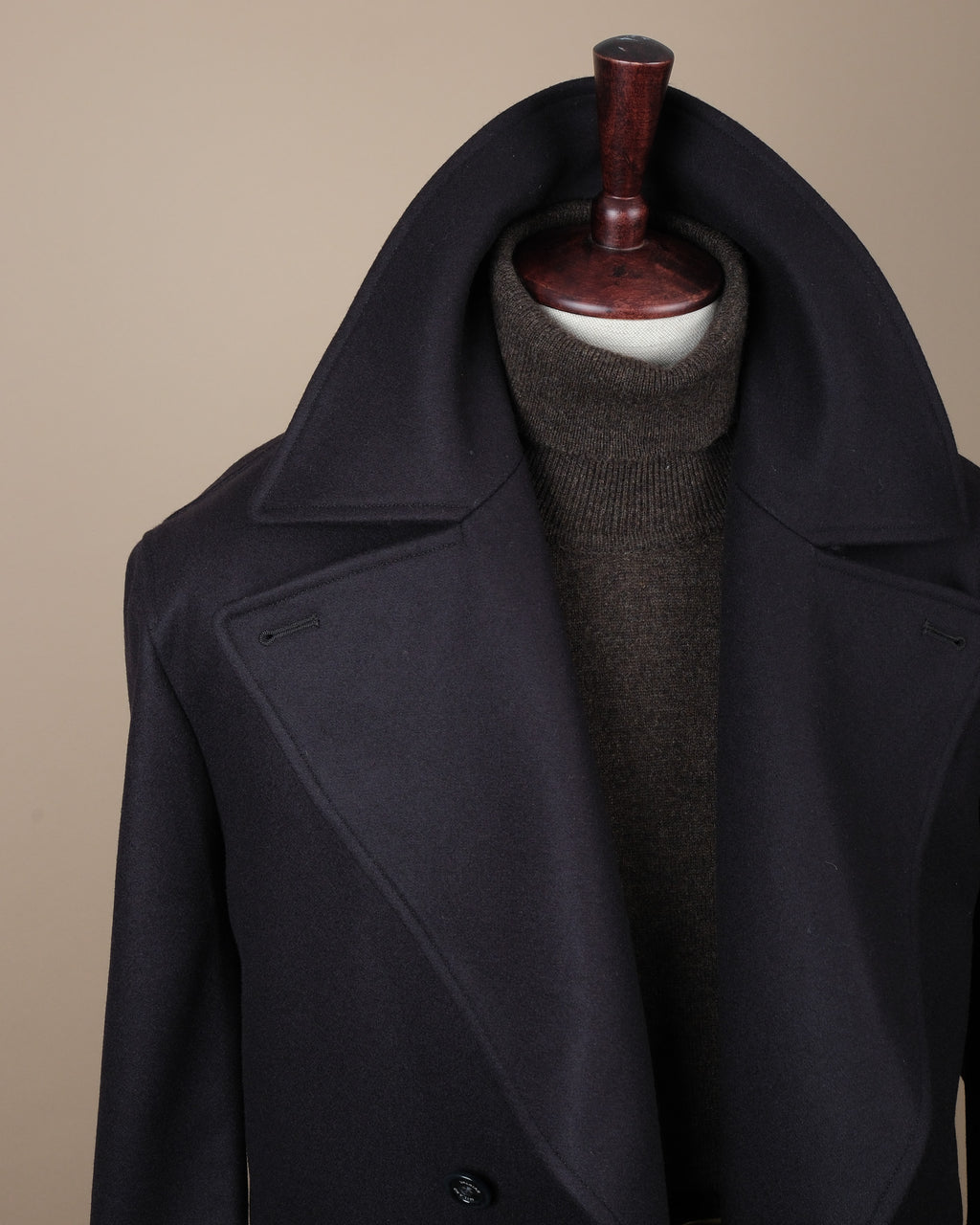 Navy Wool/Nylon DB. Overcoat