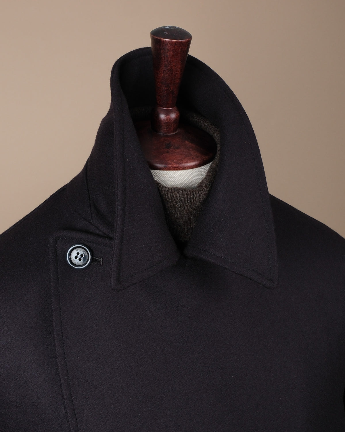 Navy Wool/Nylon DB. Overcoat