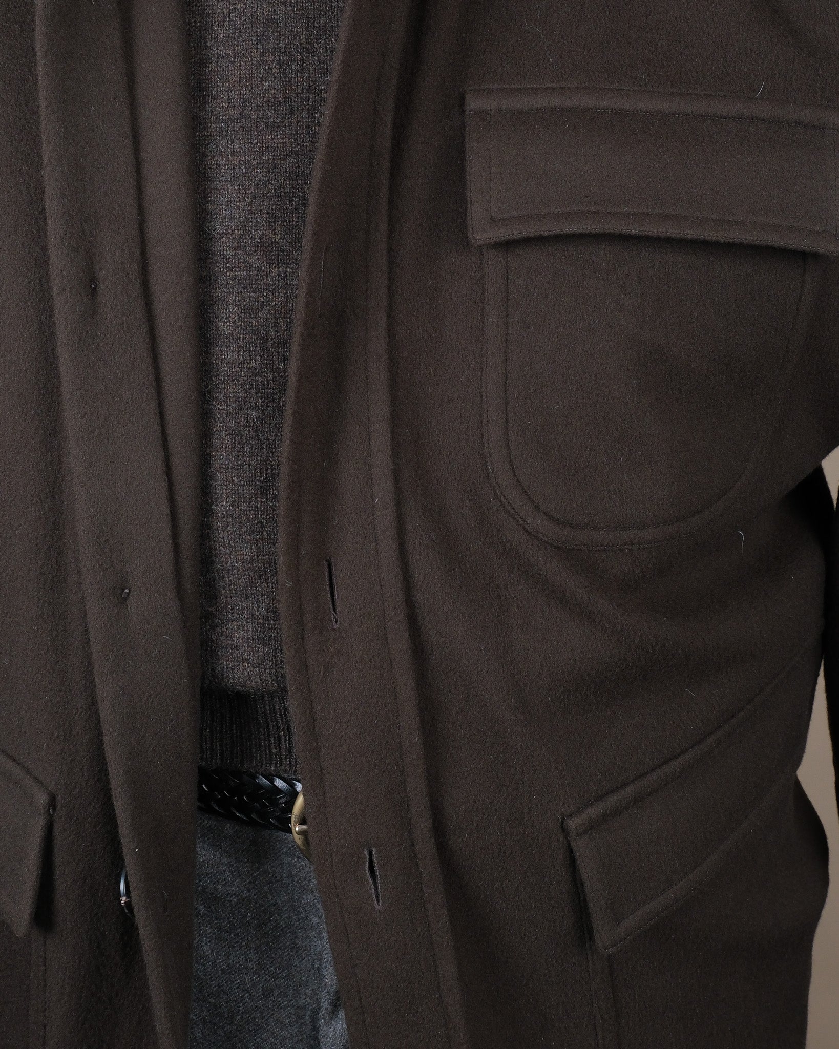 Chocolate Brown Virgin Wool/Cashmere Overshirt