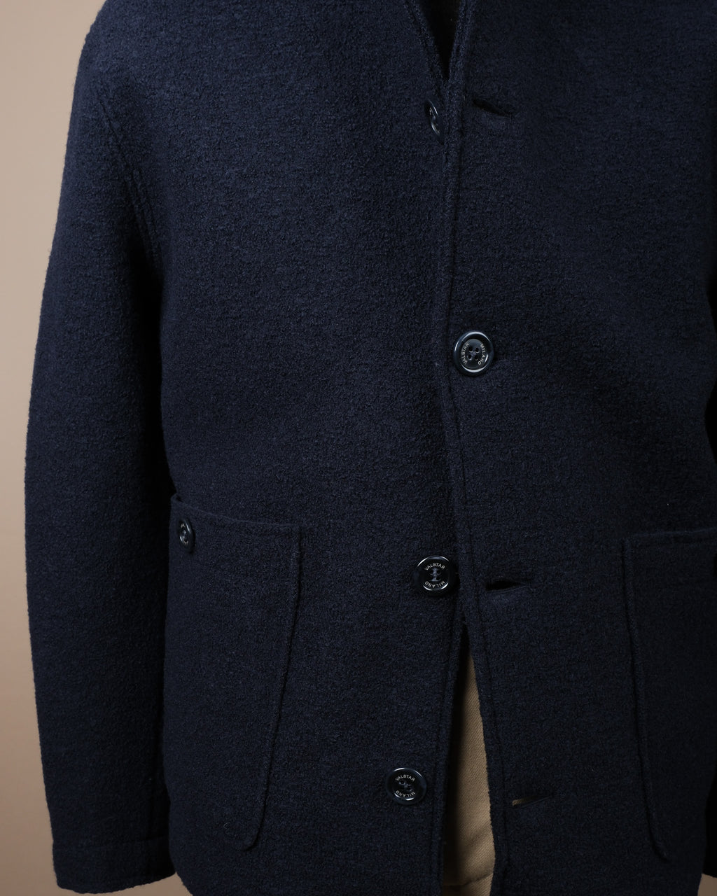 Navy Boiled Wool Work Jacket