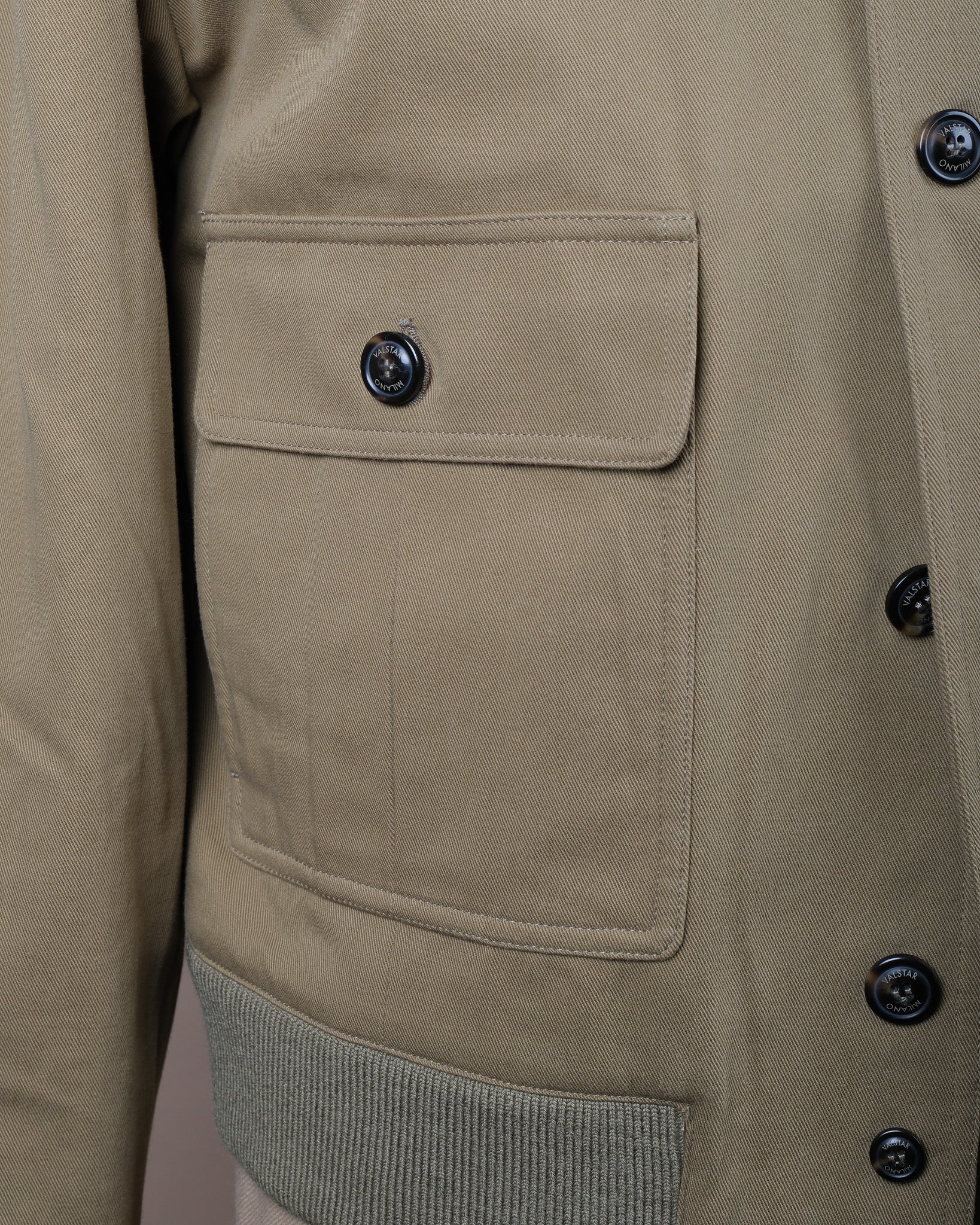 Pale Olive Cotton Twill Flight Jacket