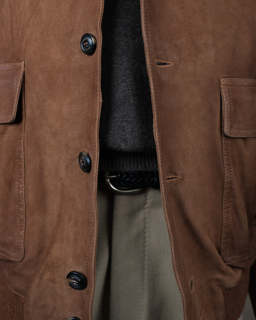 Brown Goat Suede Flight Jacket