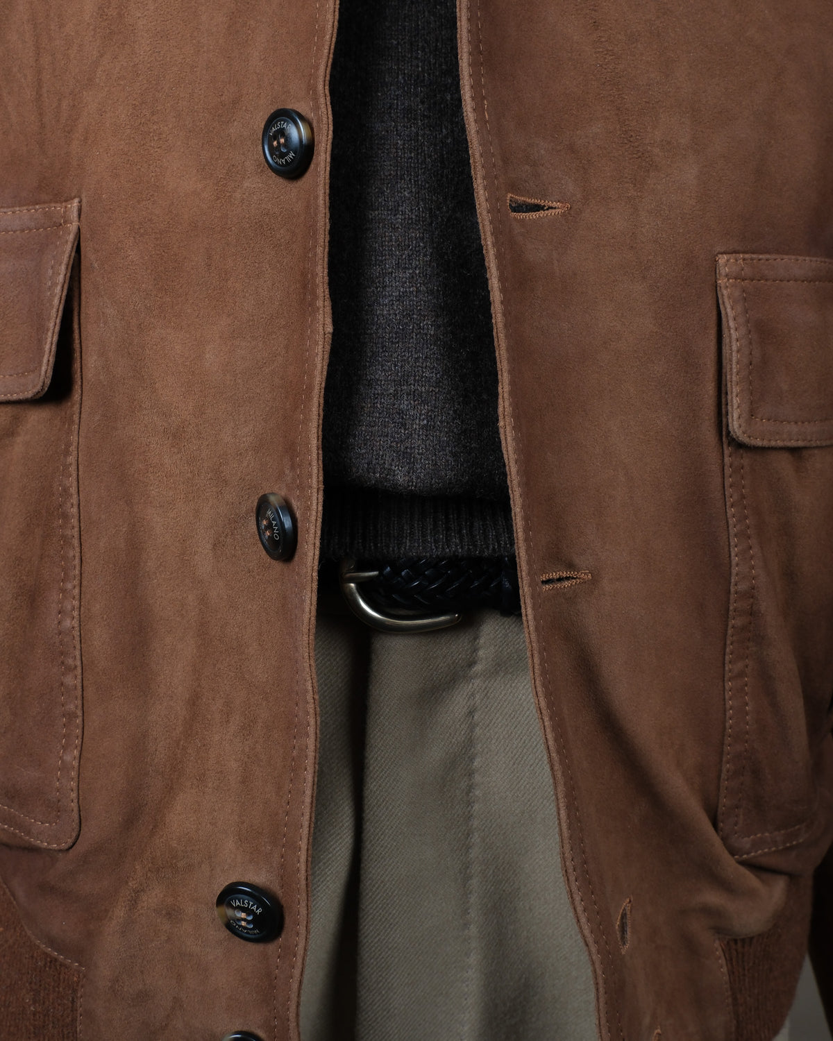 Brown Goat Suede Flight Jacket