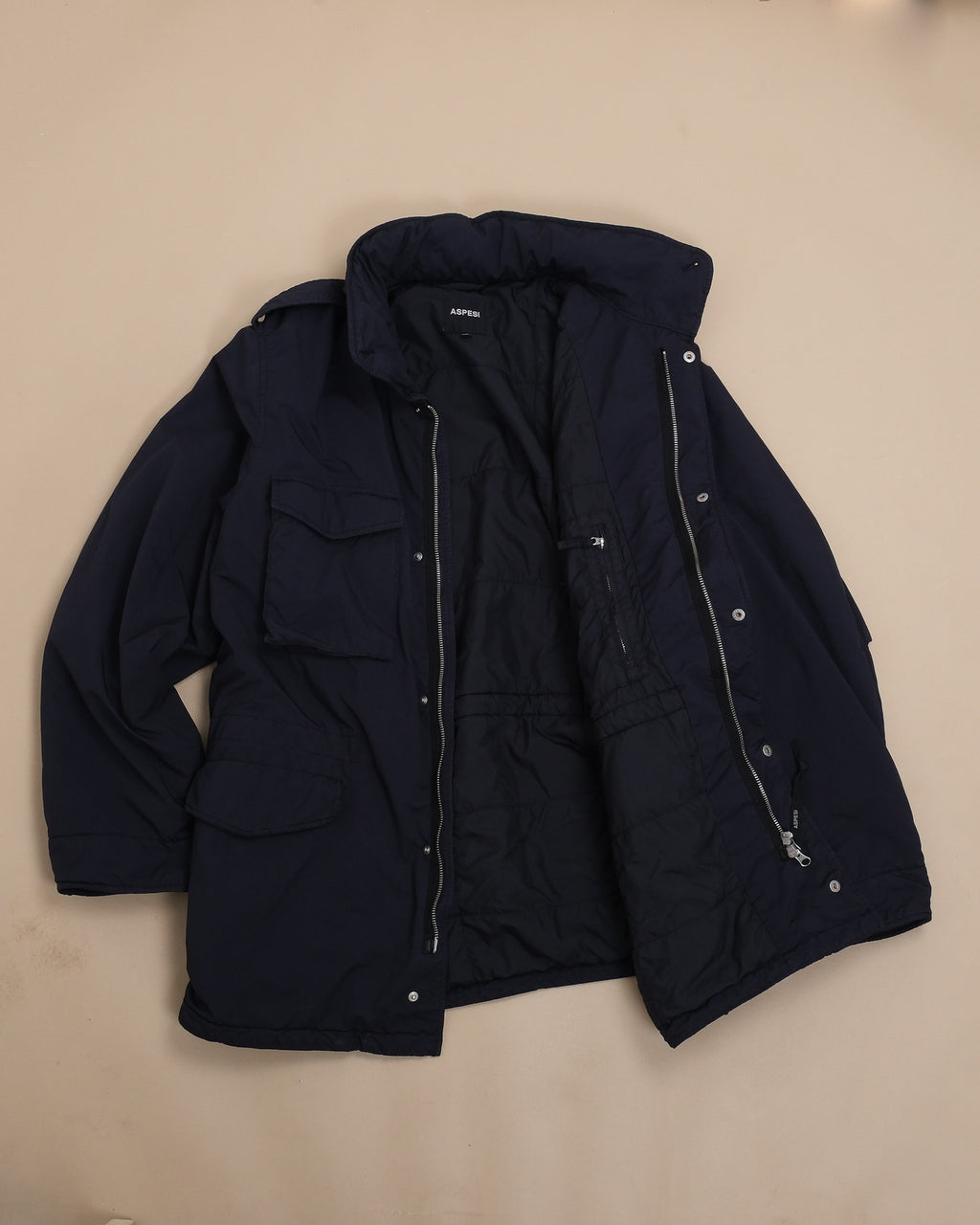Navy Nylon Padded Field Jacket