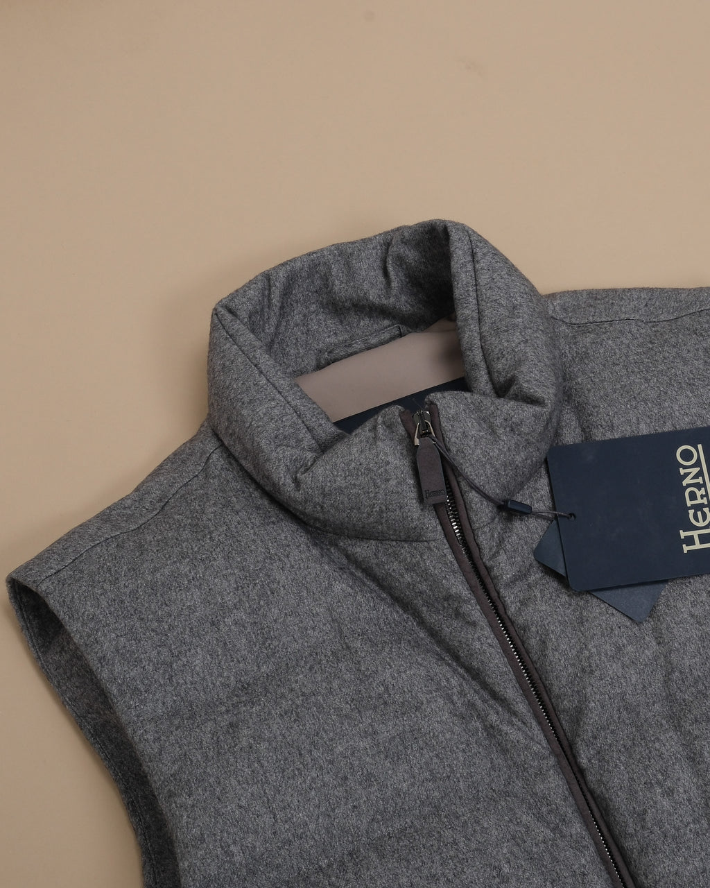 Dark Grey Silk/Cashmere Panel Gilet