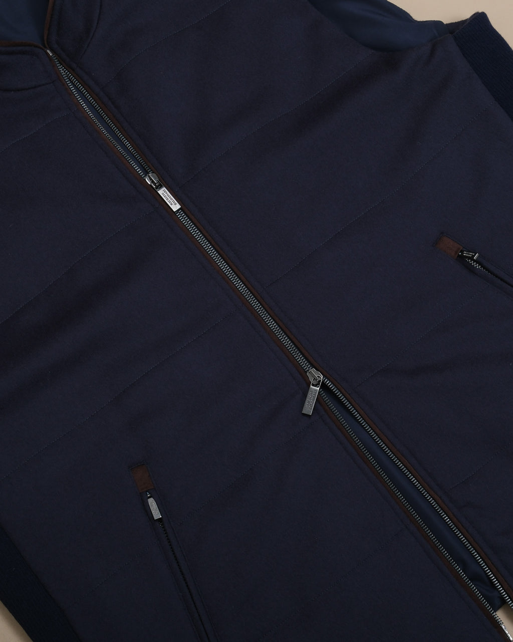 Navy Cashmere Panel Gilet