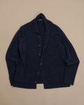 Navy Melange Bouclé Polo Cardigan