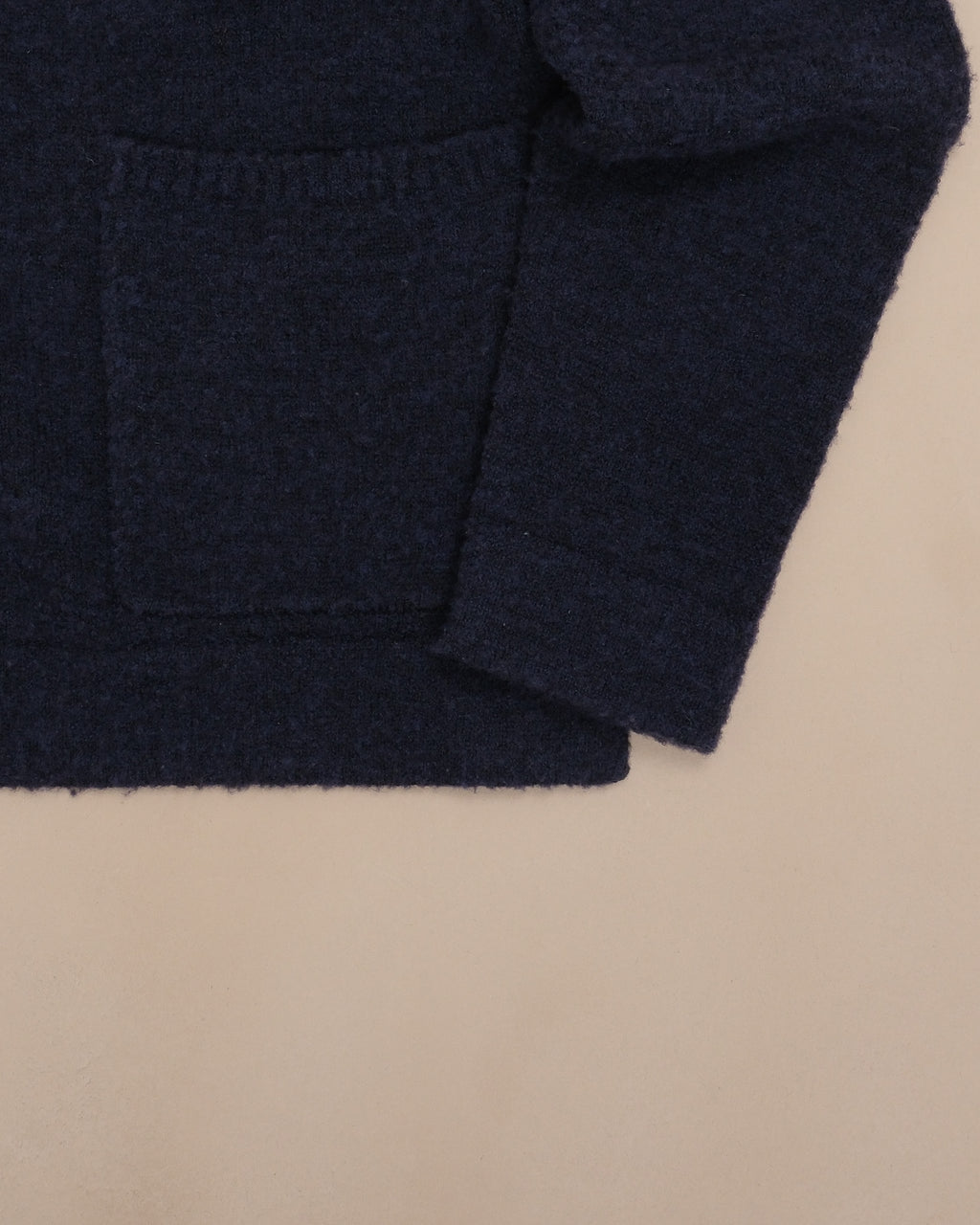 Navy Melange Bouclé Polo Cardigan