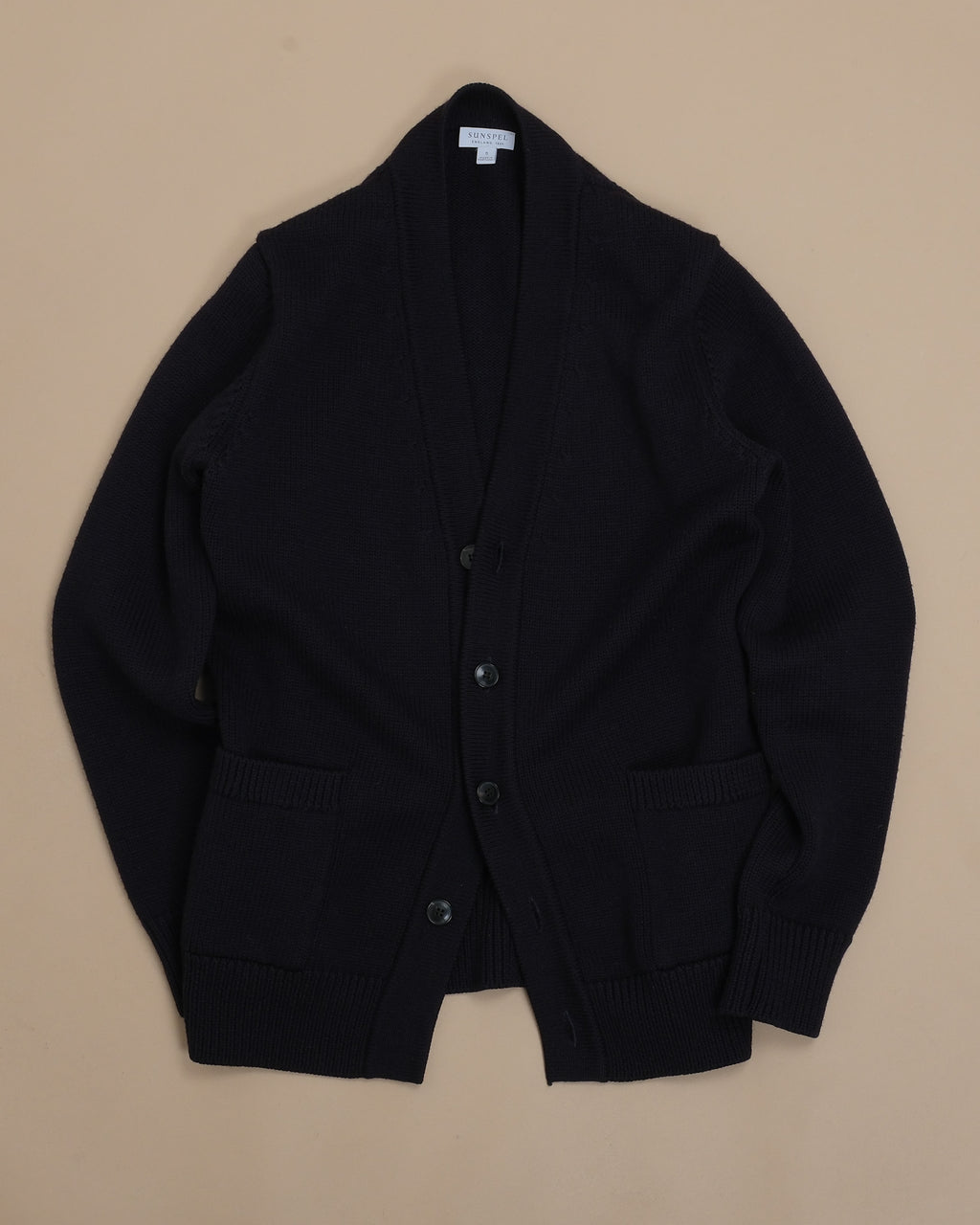 Navy Heavy Merino Cardigan