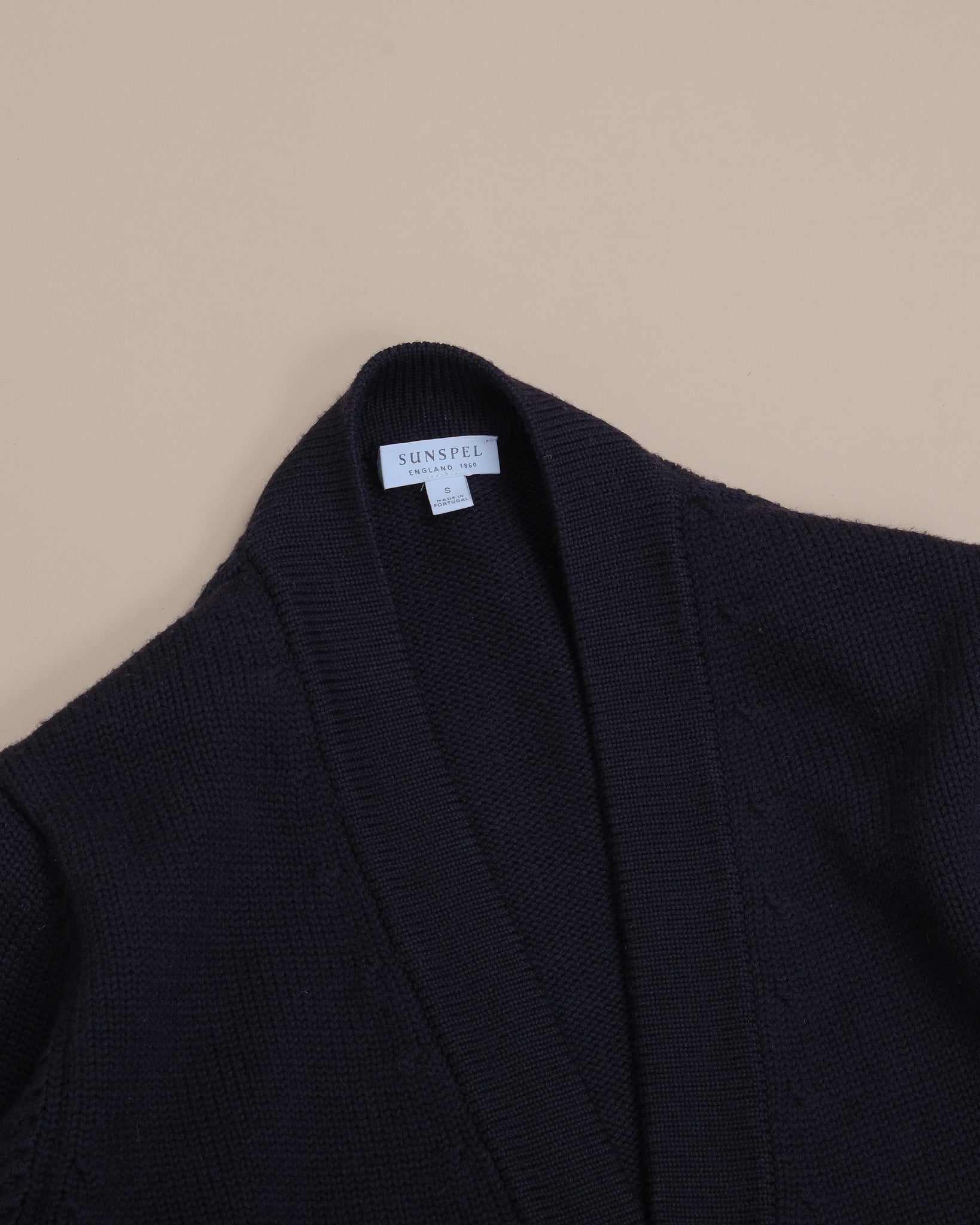 Navy Heavy Merino Cardigan