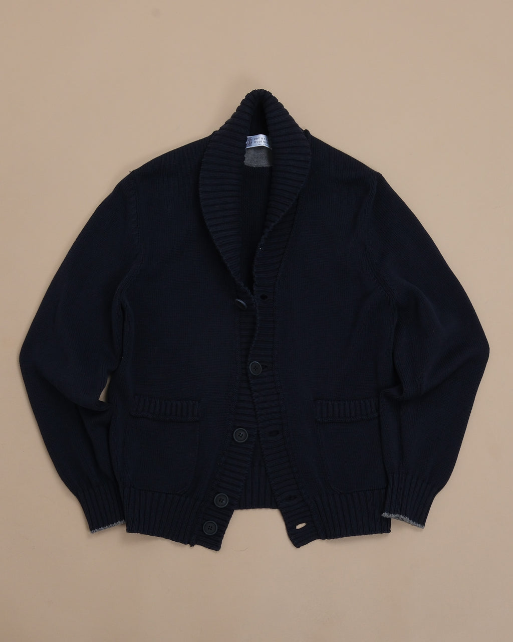 Navy Cotton Shawl Cardigan