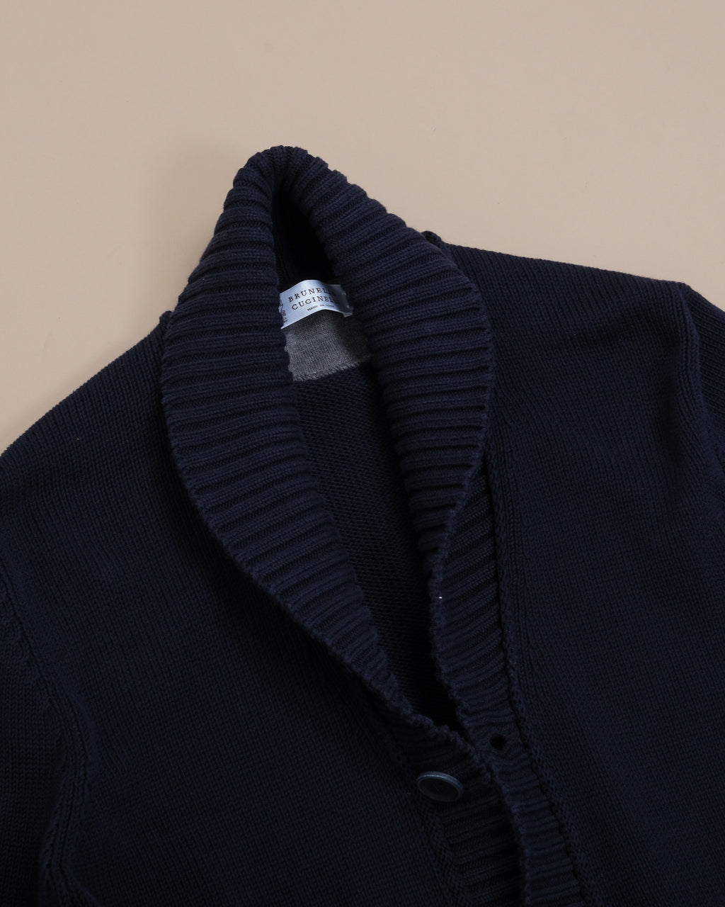 Navy Cotton Shawl Cardigan
