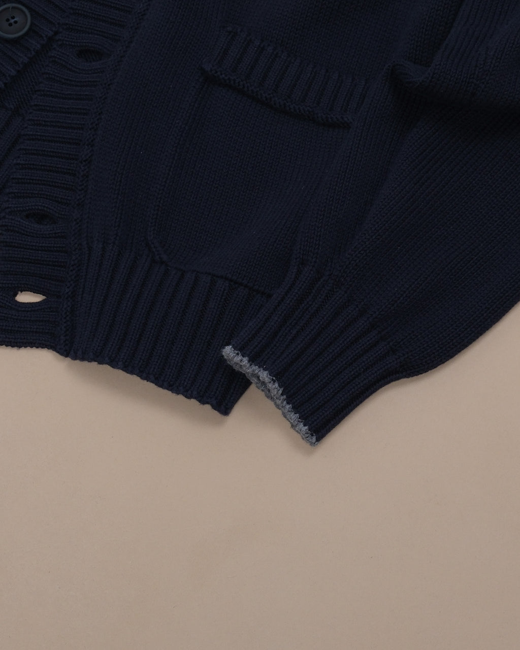 Navy Cotton Shawl Cardigan