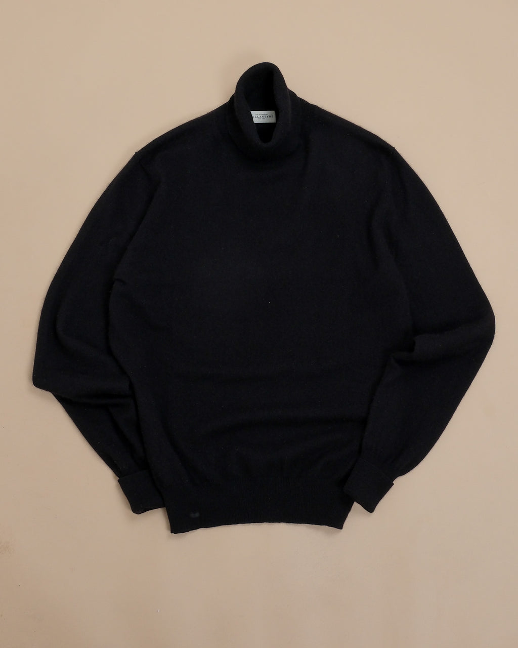 Black Wool/Cashmere Rollneck