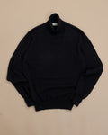 Black Wool/Cashmere Rollneck