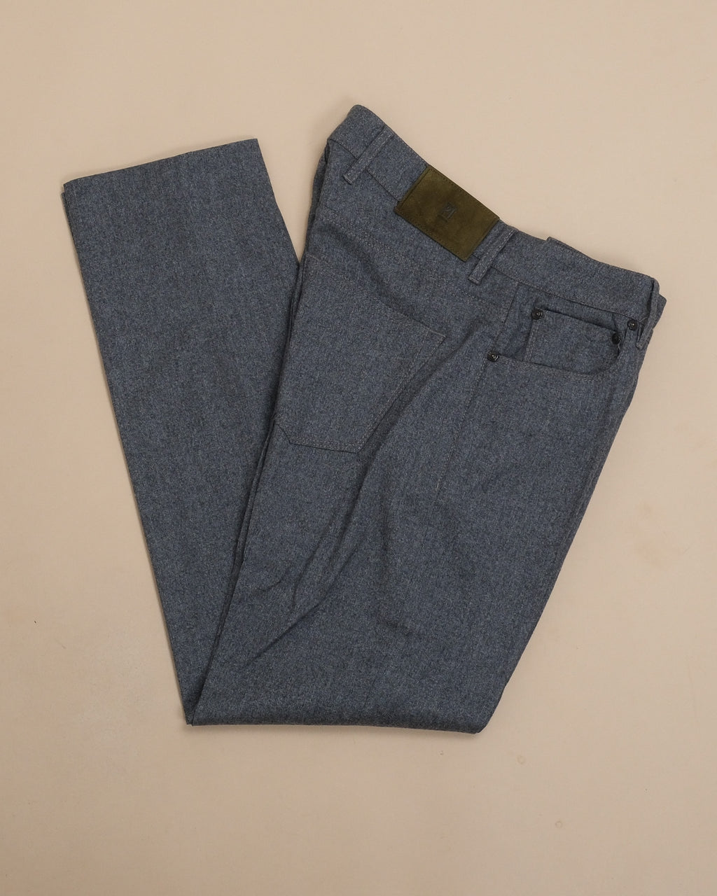 Dark Grey Virgin Wool 5-Pocket Trousers