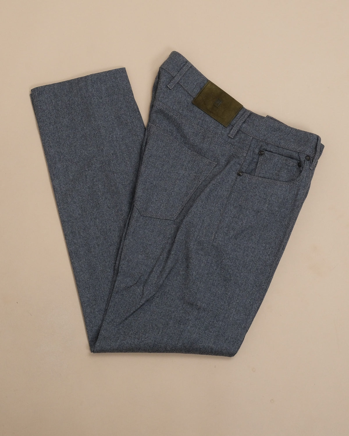 Dark Grey Virgin Wool 5-Pocket Trousers