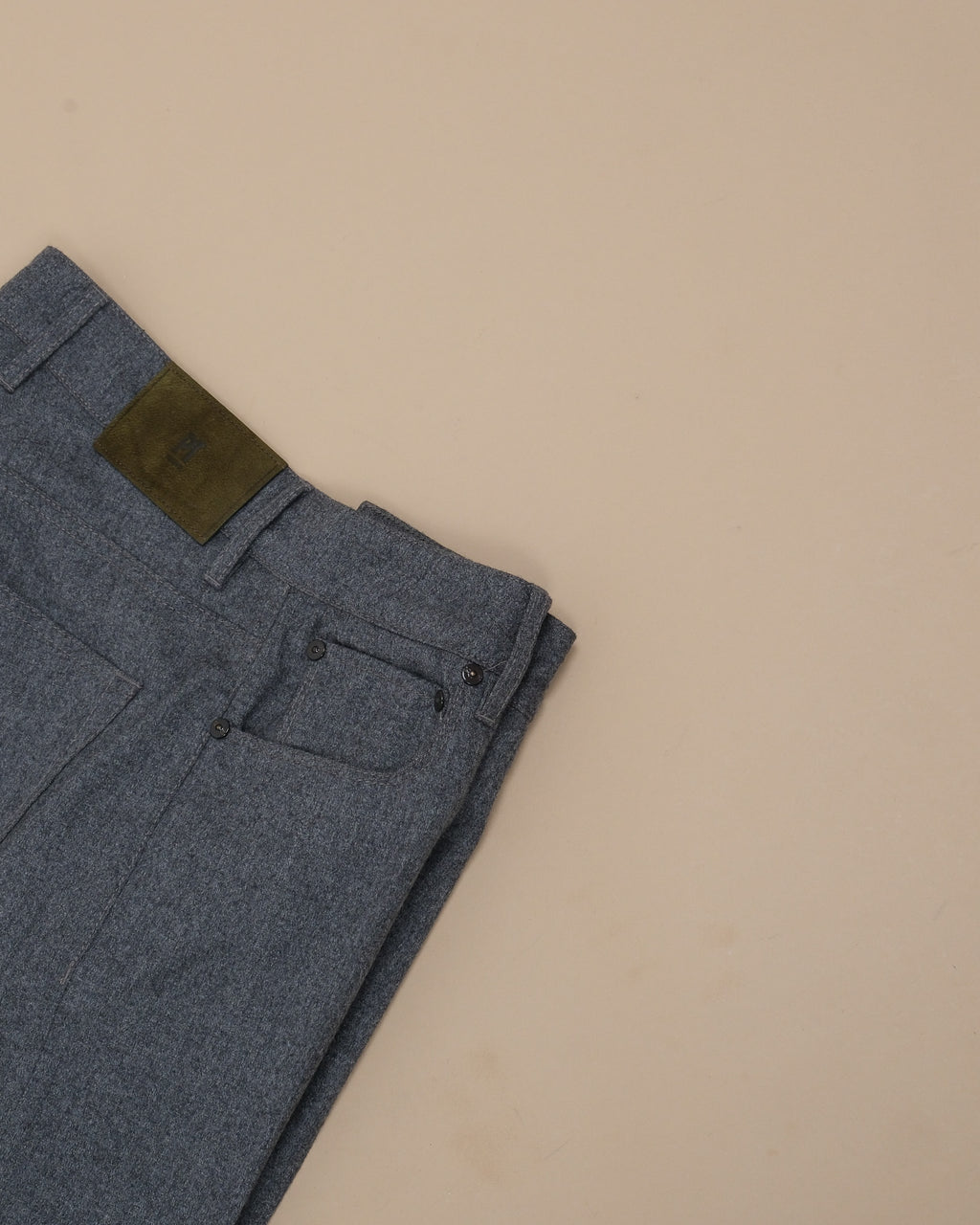 Dark Grey Virgin Wool 5-Pocket Trousers