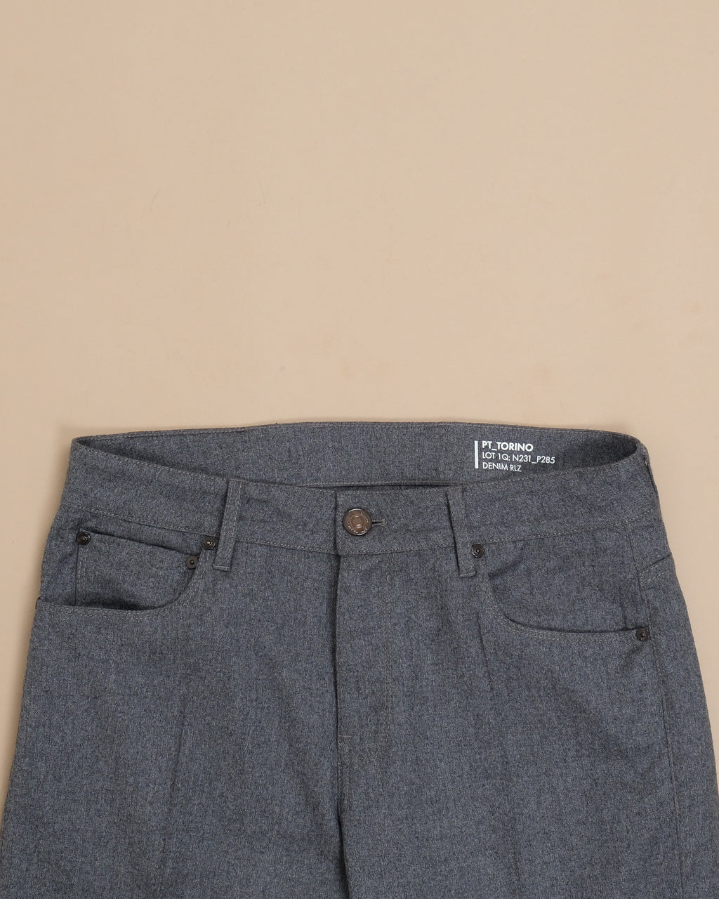 Dark Grey Virgin Wool 5-Pocket Trousers