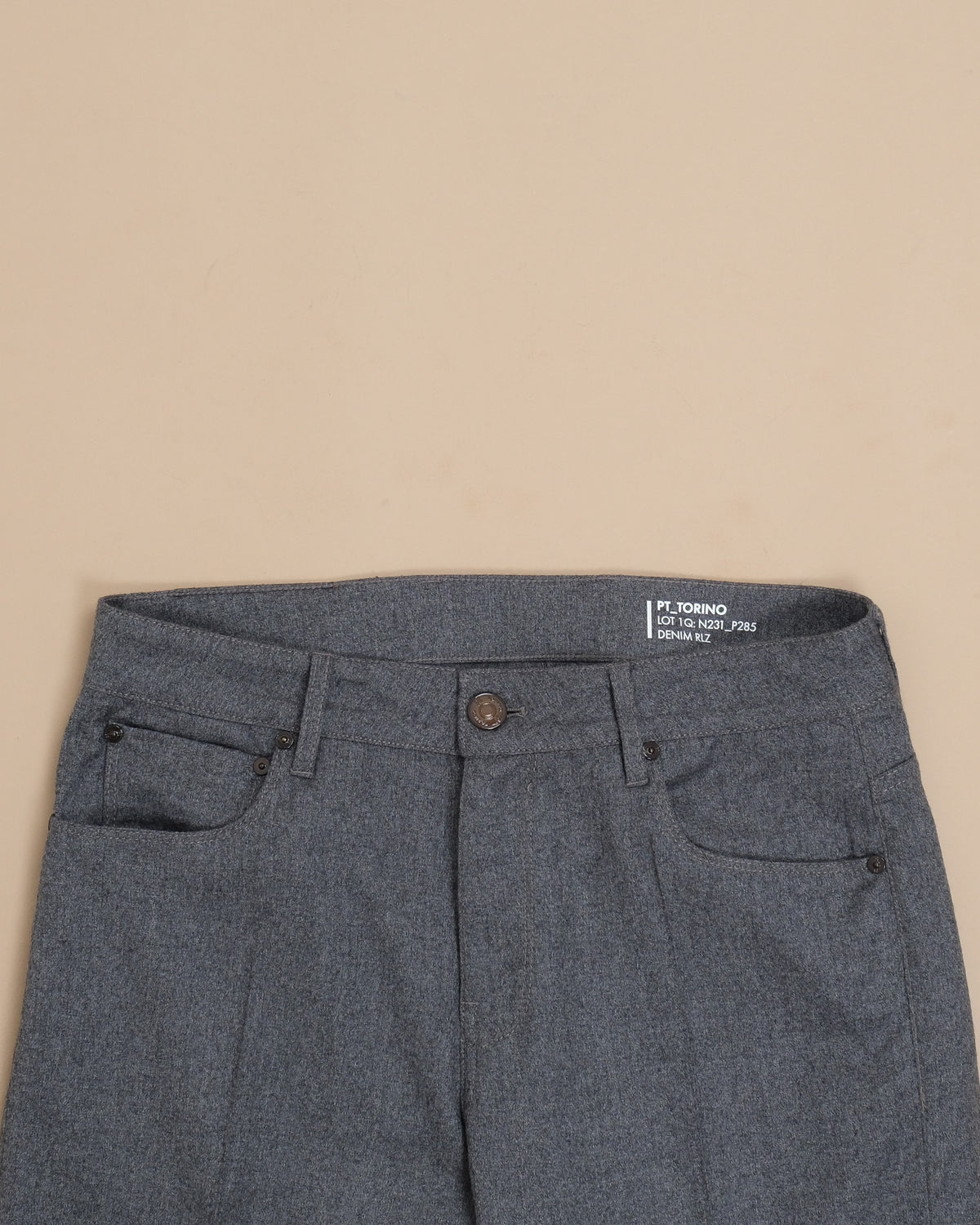 Dark Grey Virgin Wool 5-Pocket Trousers