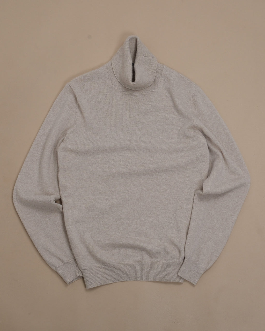 Light Beige Virgin Wool/Cashmere Rollneck