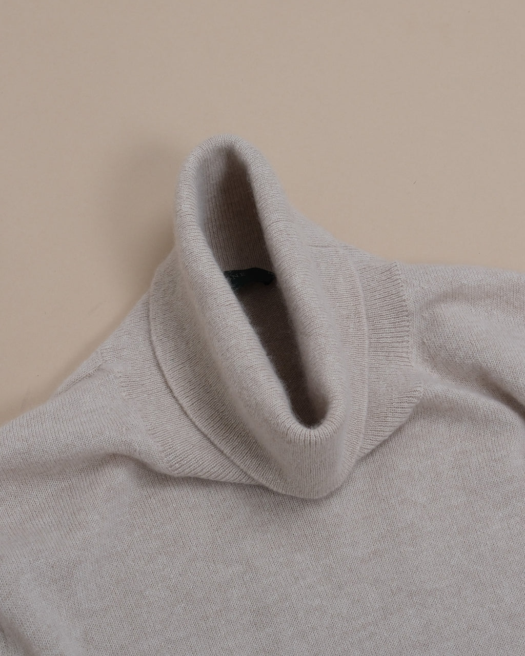 Light Beige Virgin Wool/Cashmere Rollneck