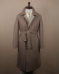 Reversible Herringbone Tweed / Cotton Twill Raglan Coat