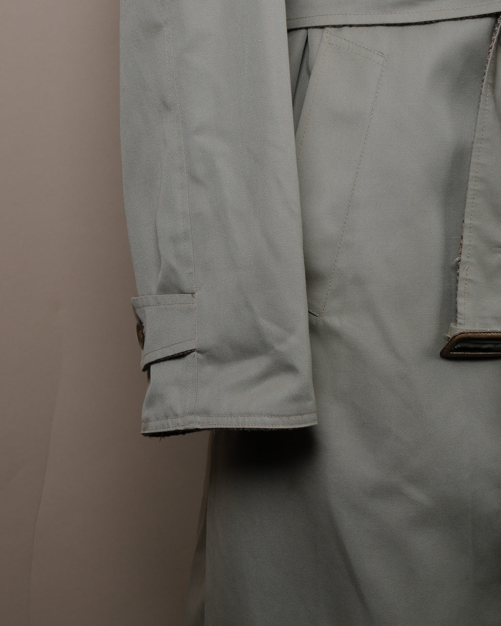 Reversible Herringbone Tweed / Cotton Twill Raglan Coat