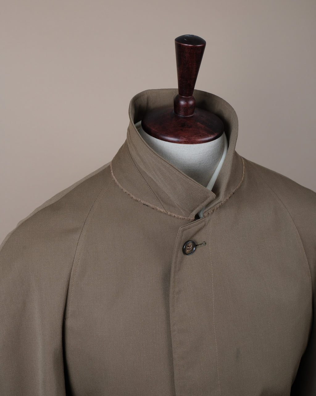 Olive Twill Belted Raglan Coat