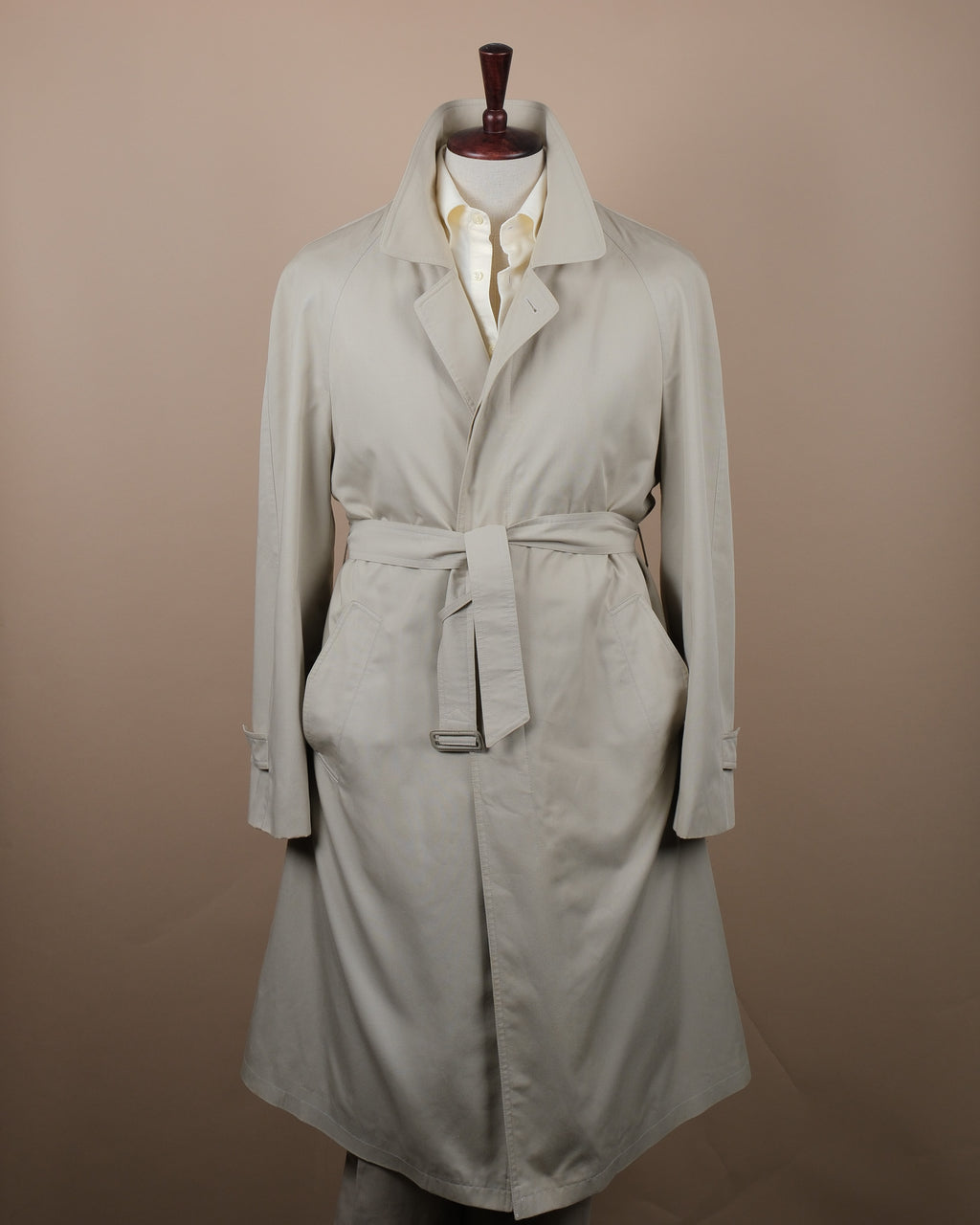 Beige Cotton Raglan Coat