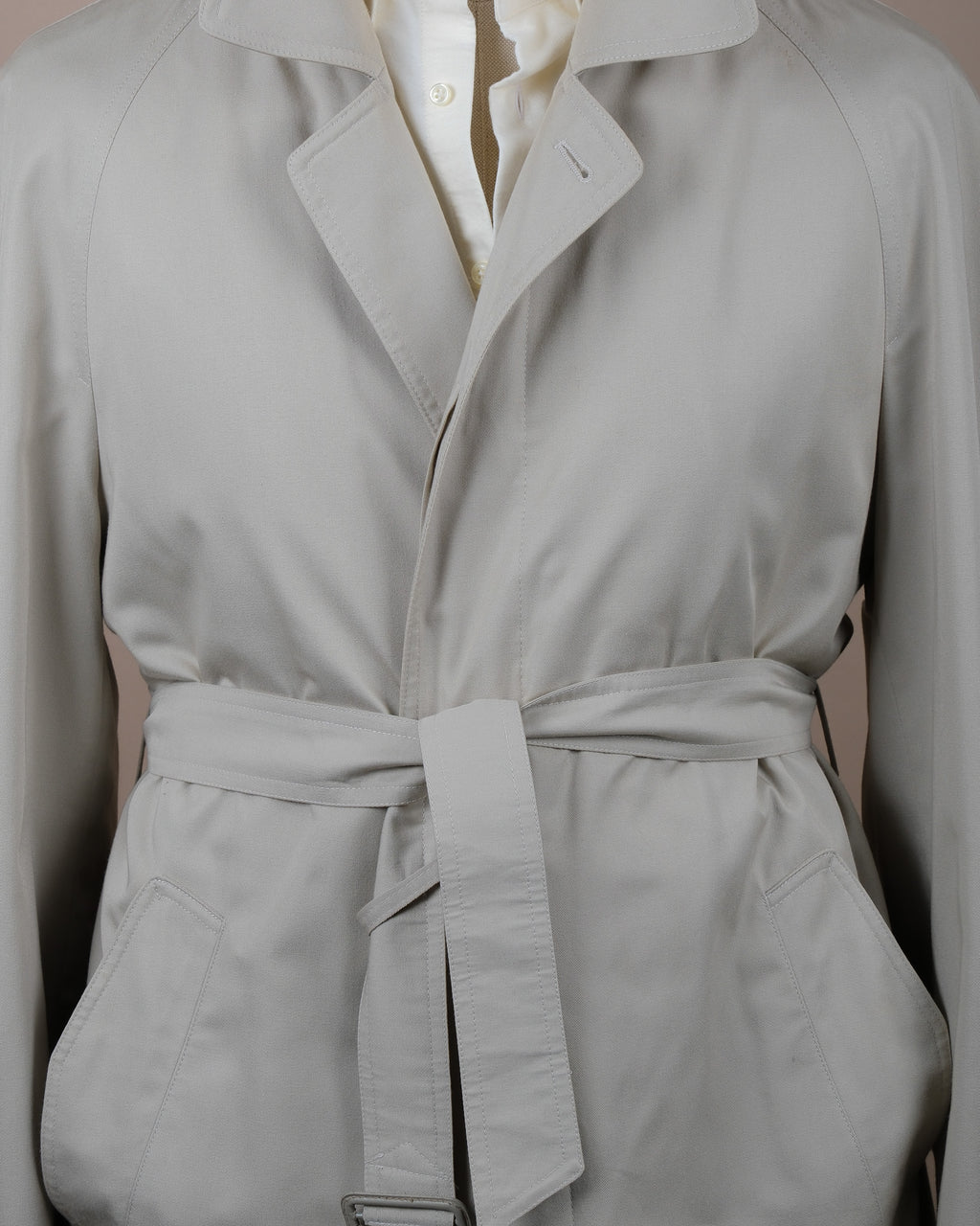 Beige Cotton Raglan Coat
