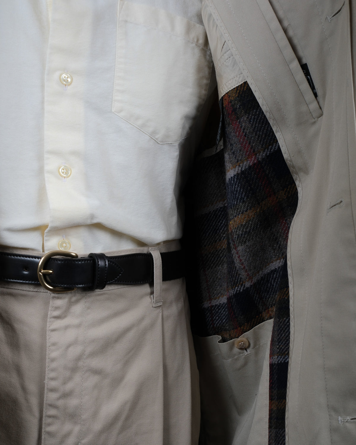 Beige Cotton Raglan Coat