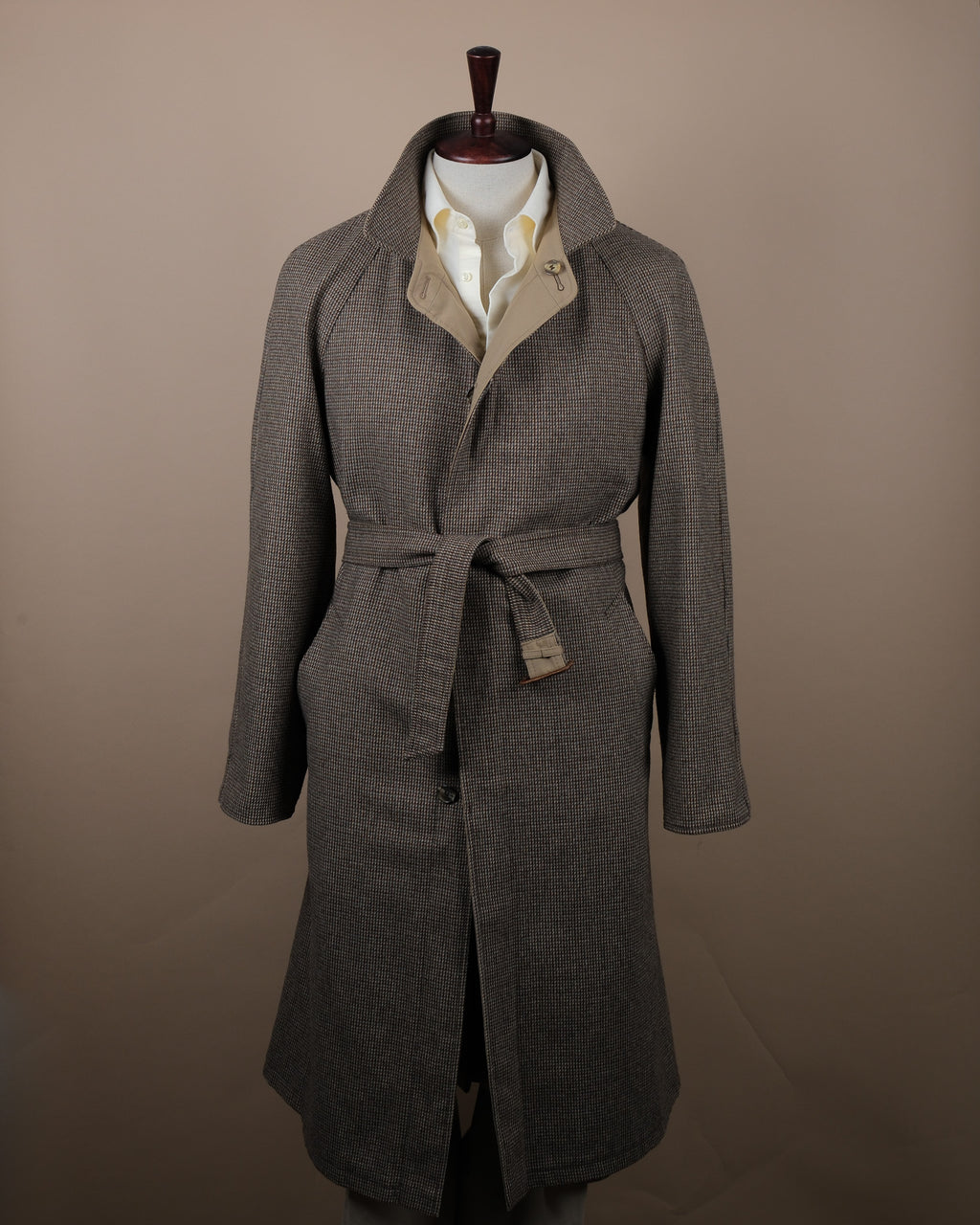 Reversible Belted Raglan Tweed/Twill Coat