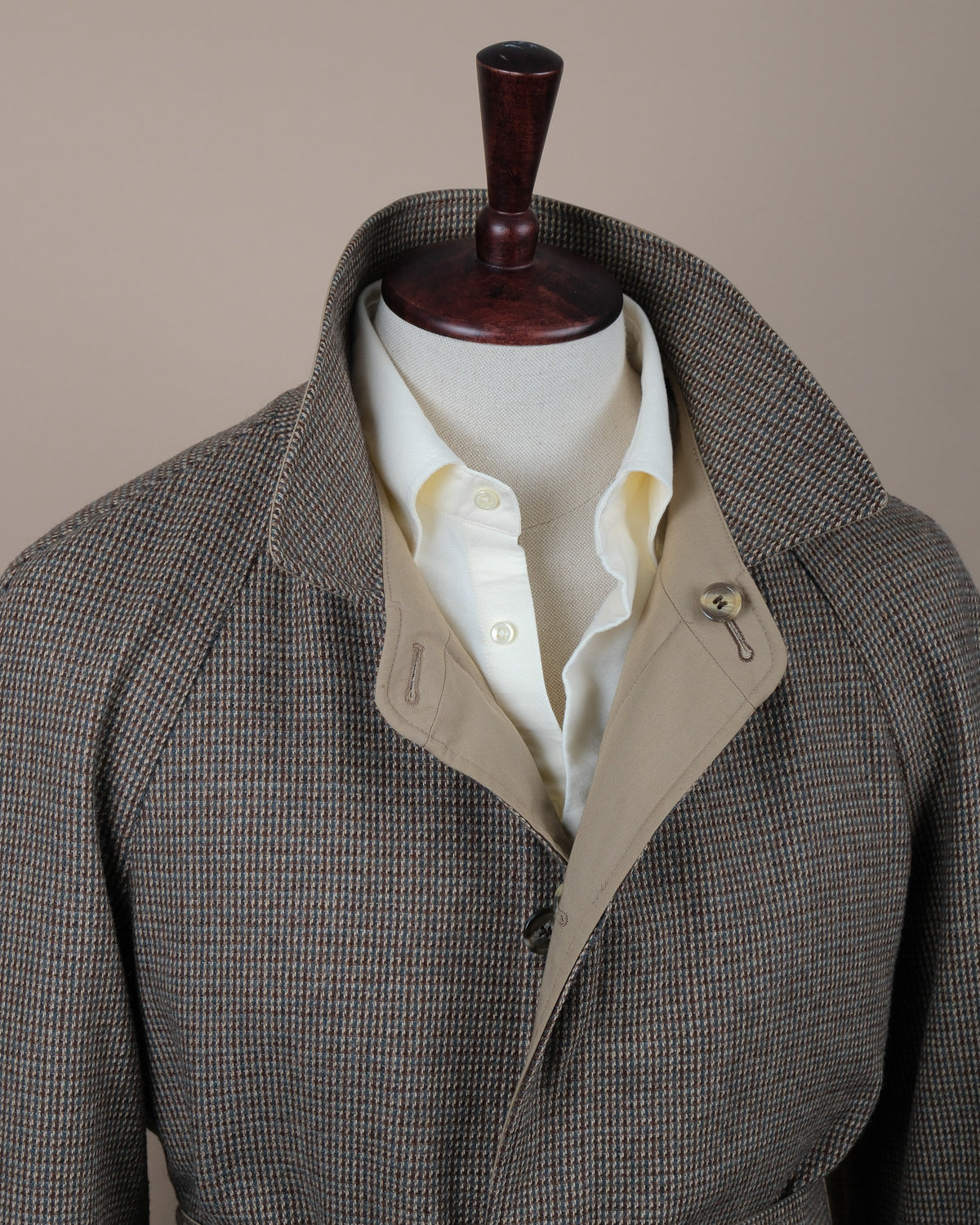 Reversible Belted Raglan Tweed/Twill Coat