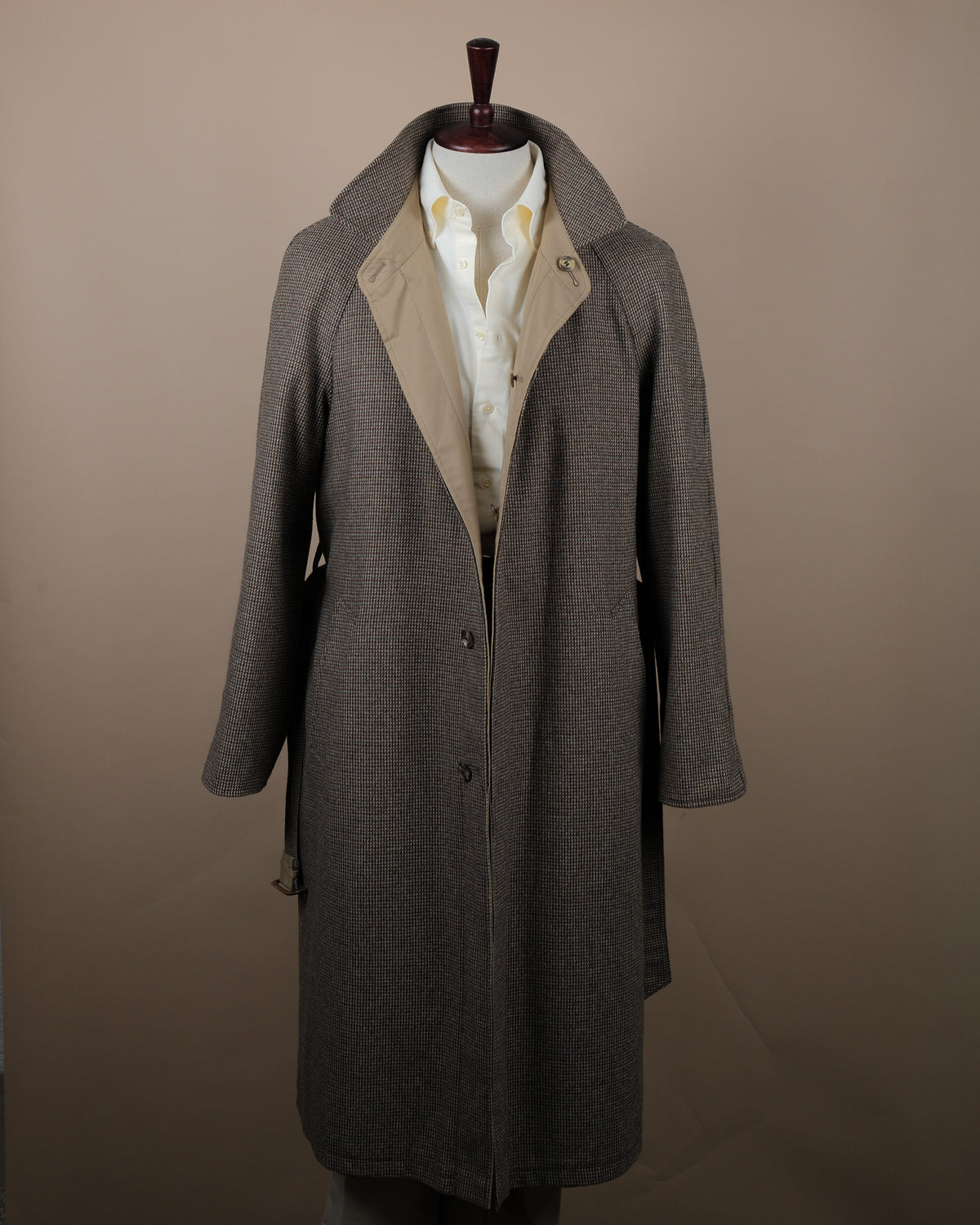 Reversible Belted Raglan Tweed/Twill Coat