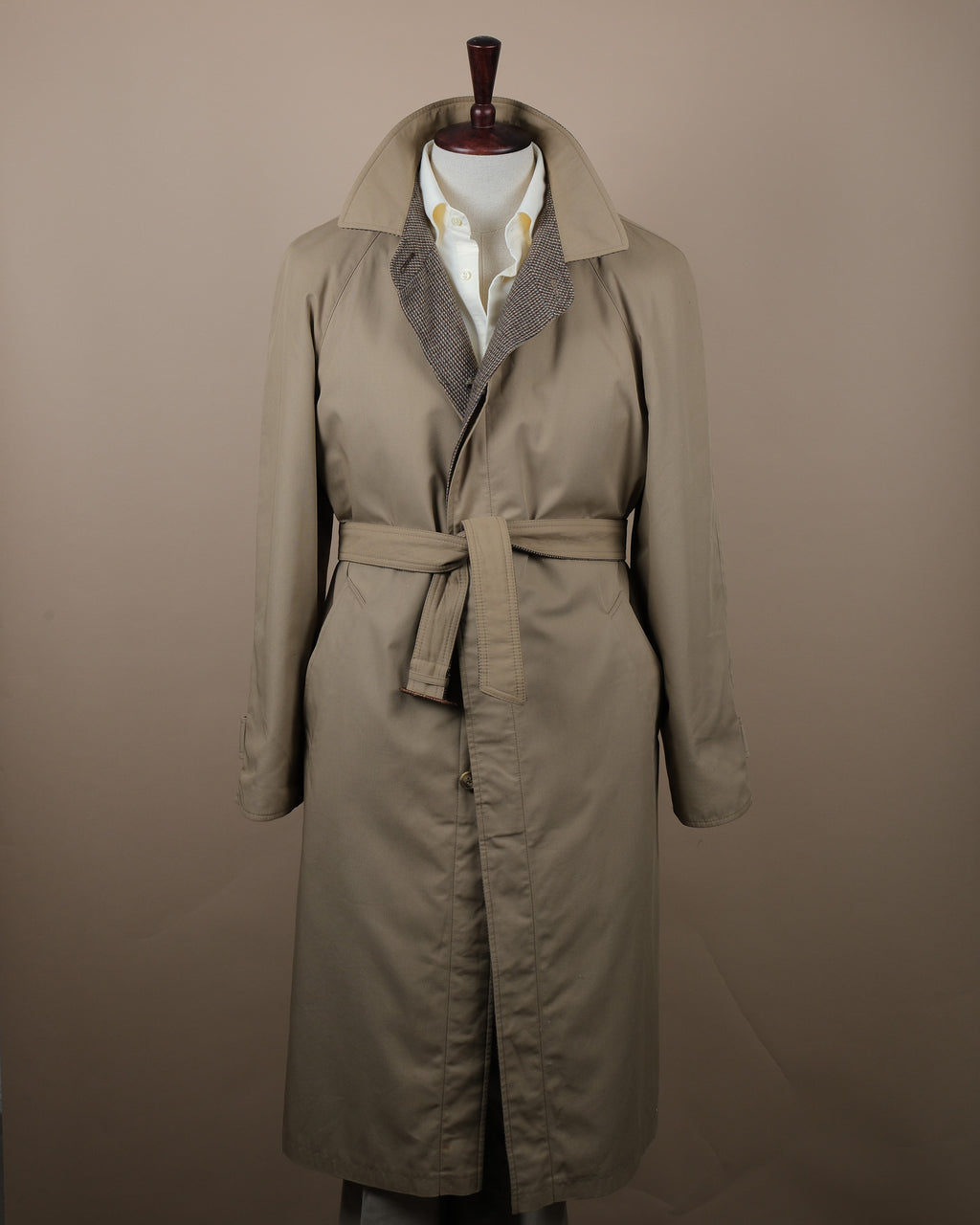 Reversible Belted Raglan Tweed/Twill Coat