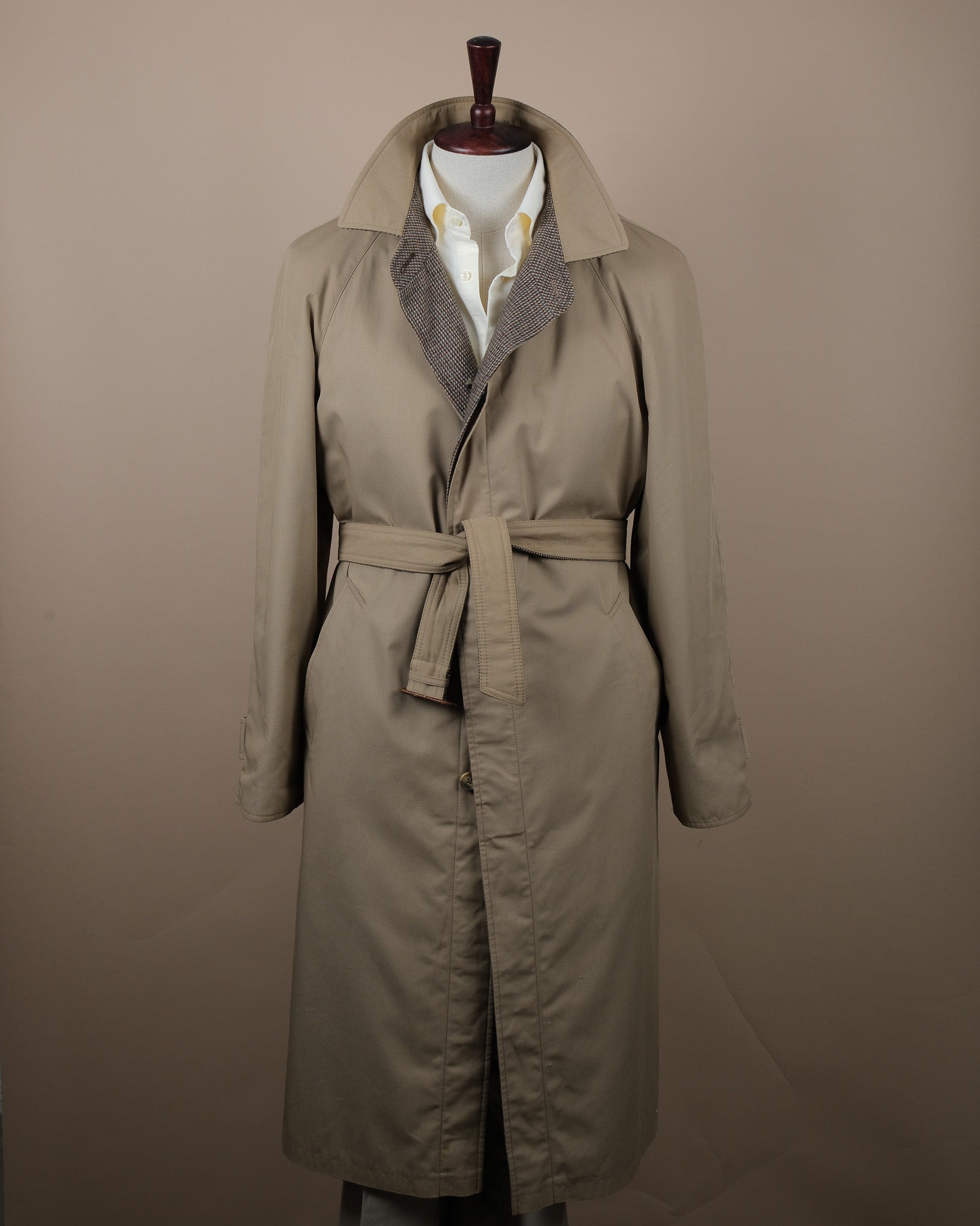 Reversible Belted Raglan Tweed/Twill Coat