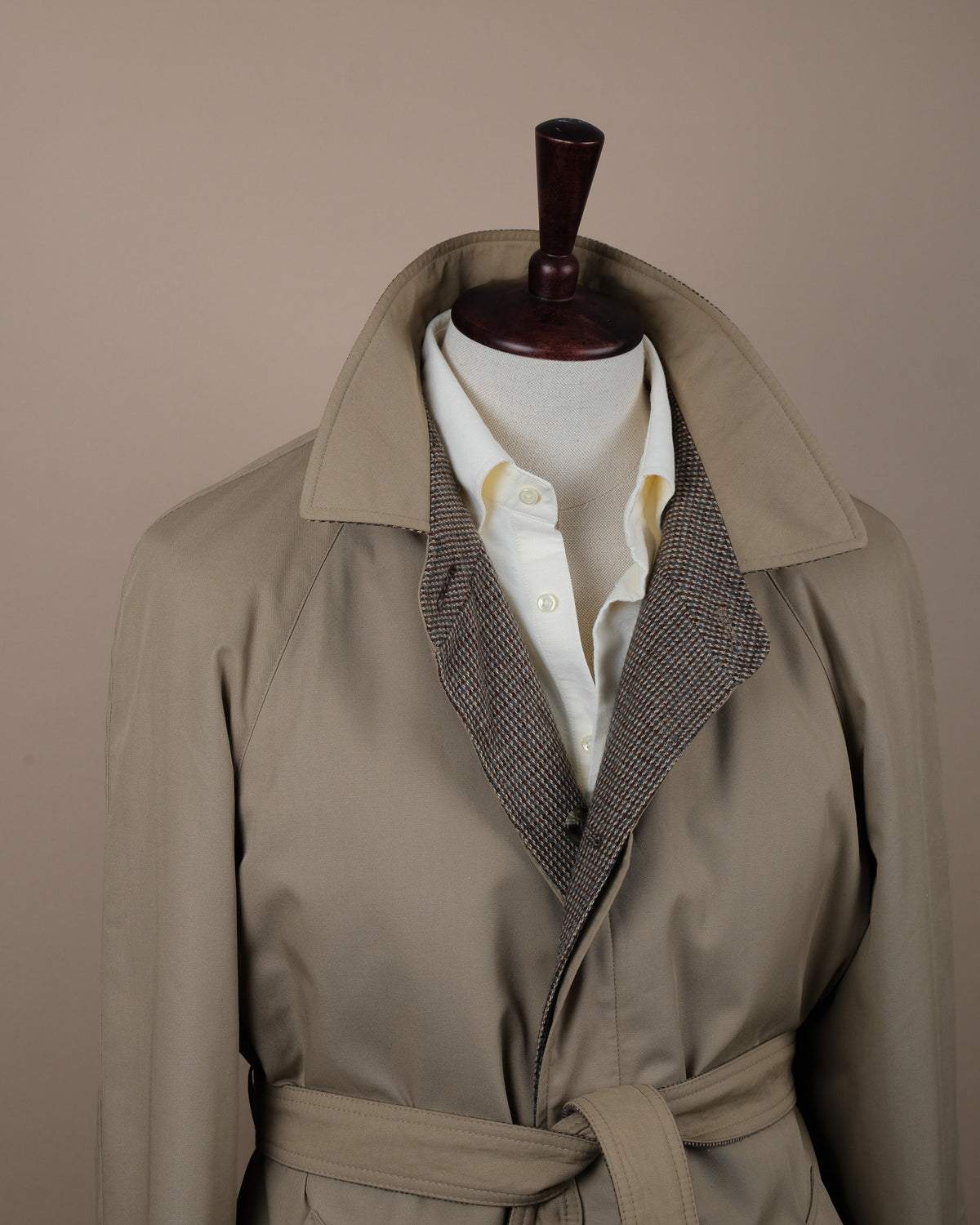 Reversible Belted Raglan Tweed/Twill Coat