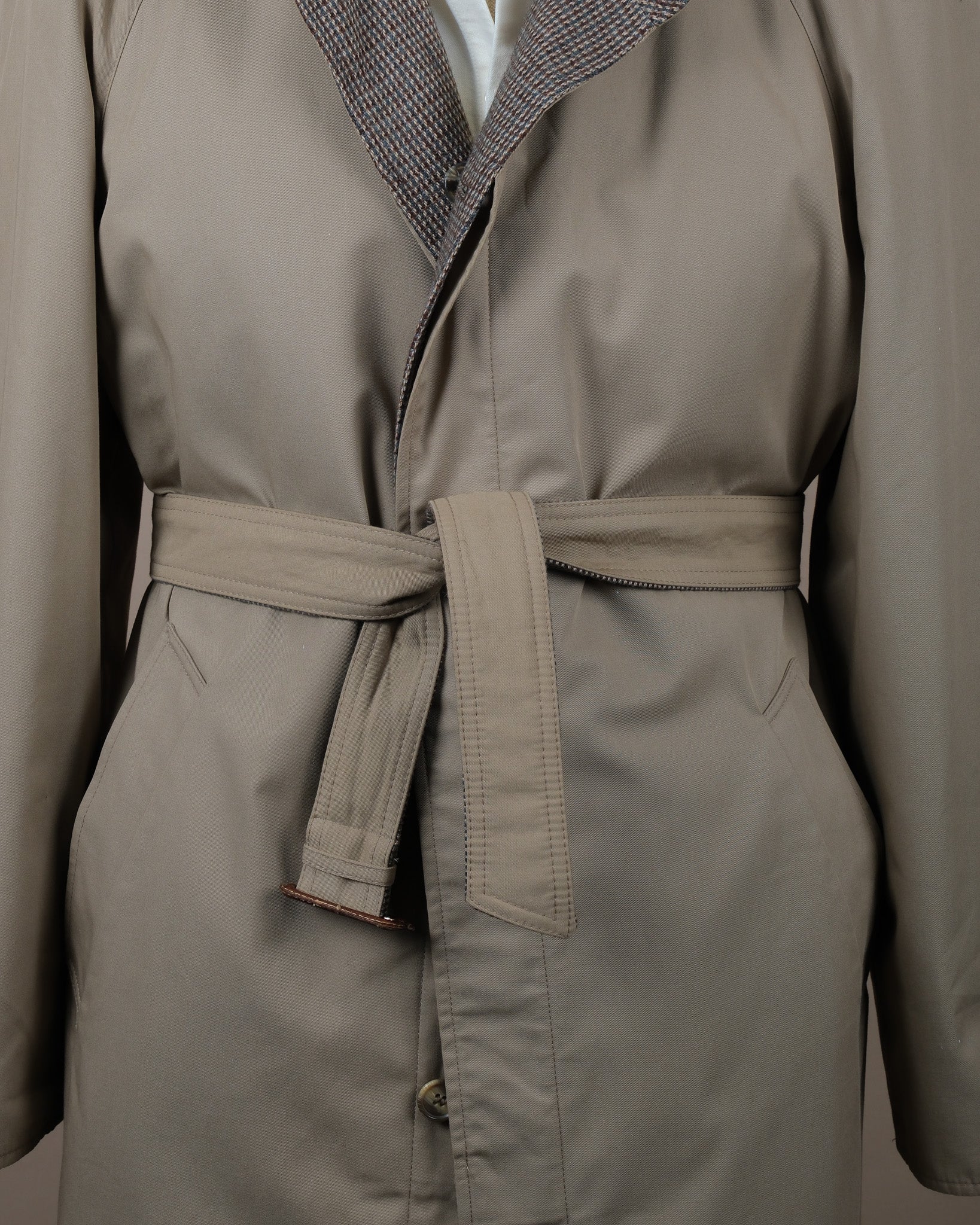 Reversible Belted Raglan Tweed/Twill Coat