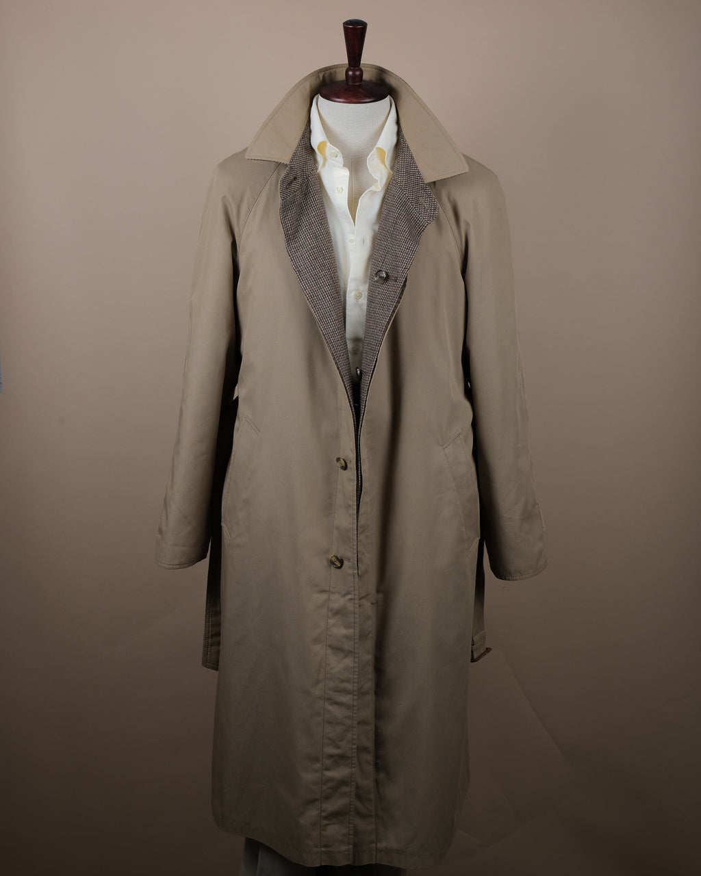 Reversible Belted Raglan Tweed/Twill Coat
