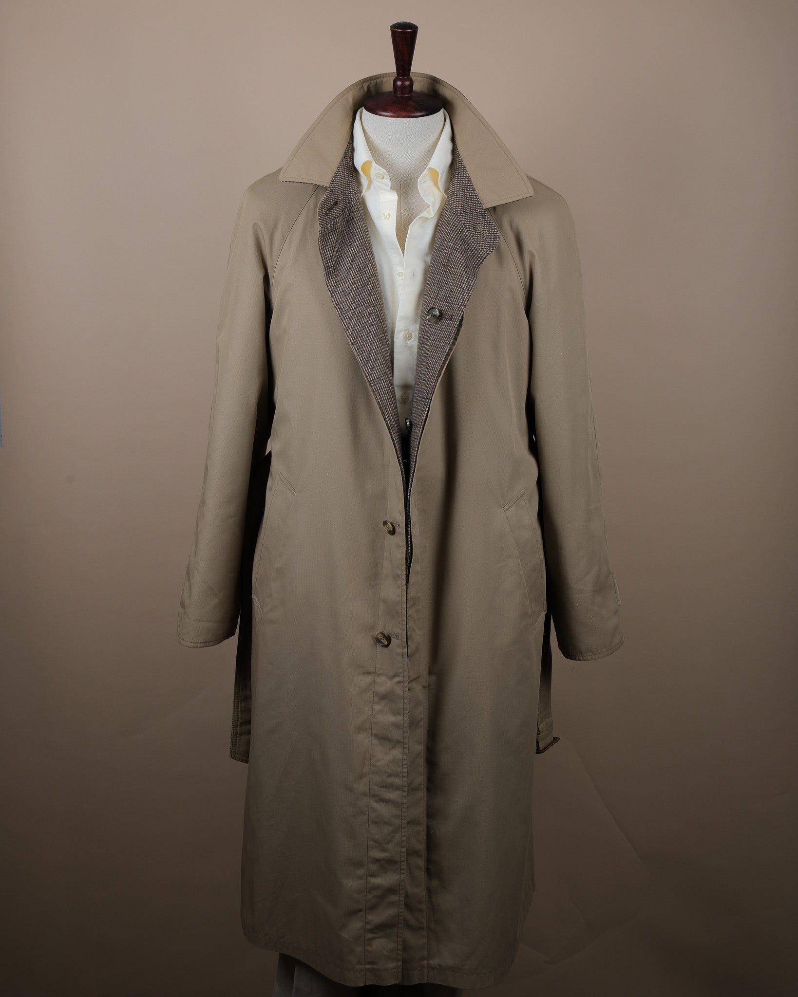 Reversible Belted Raglan Tweed/Twill Coat