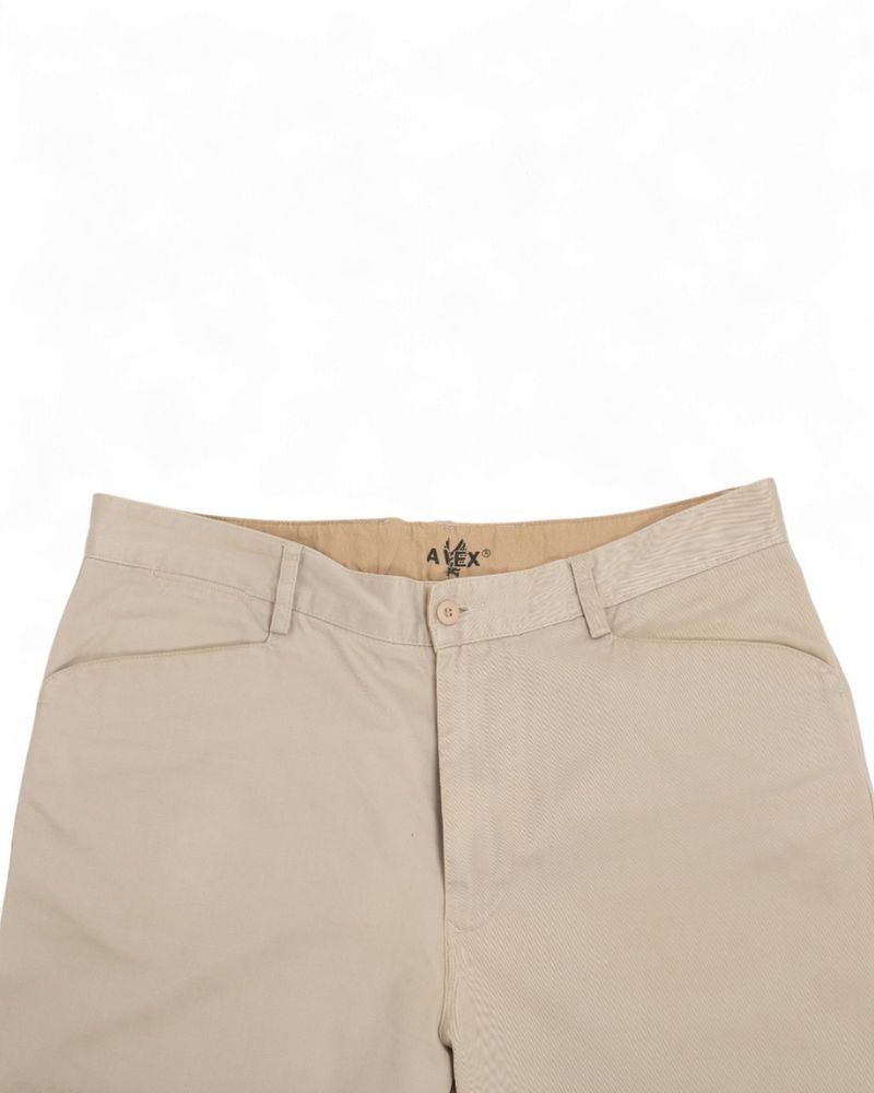 Stone High-Rise Cotton Twill Trousers