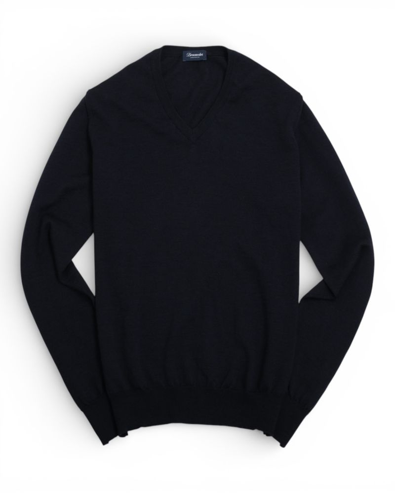 Navy Merino V-Neck